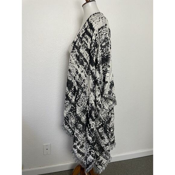 Lane Bryant Sweater Open Textured Fringe Trim Overpiece - Picture 5 of 12